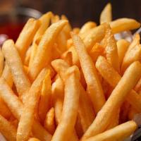 Seasoned Fries · Large basket of seasoned French fries.