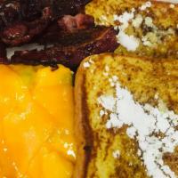 French Toast, Meat, And Eggs · 