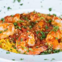 Shrimp Fra Diablo · Sautéed shrimp in a spicy marinara sauce over homemade pasta.