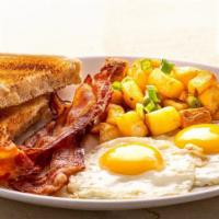 Breakfast Platter With Homefries · Choice of eggs, cheese, toast, meat, and Home fries