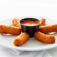 Mozzarella Sticks · Lightly fried until golden, served with a marinara sauce for dipping.