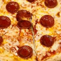 Pepperoni Pizza · Fresh tomato sauce, pepperoni and mozzarella