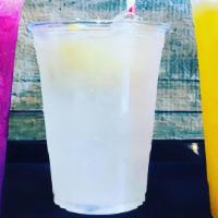 Boardwalk Lemonade · 16 oz. Squished fresh lemons, sugar, h2o, shaken not stirred!
