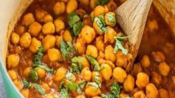 Chana Masala · Vegan, gluten free. Chickpeas cooked in a special blend of traditional spices. Vegan and glu...