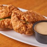 Chicken Fingers Tossed In Sauce · Your choice: Traditional- served with honey mustard sauce | Honey Mustard - served with Asia...