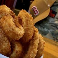 Basket Of Onion Rings · Hand battered onion rings.