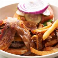 Paramount Burger · Caramelized onions, sautéed mushrooms, applewood smoked bacon, cheddar cheese, brioche roll....