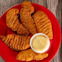 Chicken Fingers (5) · With Honey Mustard or BBQ.