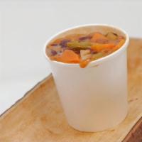 Chili (16Oz) · Hearty house-made veggie chili featuring pinto beans, kidney beans, peppers, carrots and oni...