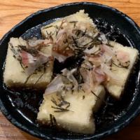 Agedashi Tofu · Lightly fried tofu in sweet soy broth.