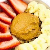 Pb&J Acai Bowl · acai, granola, peanut butter, strawberries, and bananas (V)