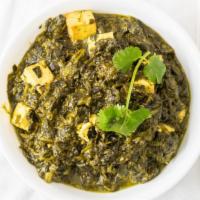 Palak Paneer · Vegetarian. Fresh spinach cooked with cubes of homemade cheese and mild spices.