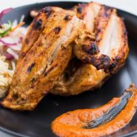 Tandoori Chicken Chops · Gluten free. Chicken breasts, yogurt marinade, ginger, garlic, garam masala