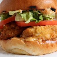 Crispy Chicken Sandwich · crispy breaded chicken tenders, lettuce, tomato, B.GOOD sauce (cal: 798) - Allergens: Wheat,...