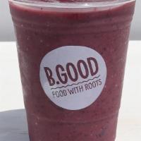 Berry Smoothie (16 Oz) · strawberry, blueberry, banana, agave, pineapple juice, açaí (cal: 340) - Vegan, Gluten Free ...