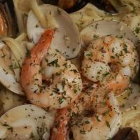 Feast Of The Sea · Shrimp, scampi scallop, mussels and clams served red, white or fra diavolo (spicy).