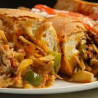 Buffalo Chicken Cheesesteak
Sandwich · Delicious sandwich made with Chicken breast cooked up with buffalo sauce and blue cheese cru...