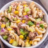 Tuna Pasta Salad · Delicious pasta salad mixed with tuna salad.