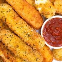 Mozzarella Sticks · Deep fried mozzarella sticks. Comes with a side of our signature sweet sauce for dipping.
