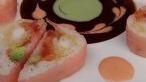 Hot Lover Roll · shrimp tempura, spicy tuna & avocado wrapped in soy paper as hearts with spicy chef's specia...