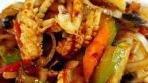 Chili Black Bean Calamari · spicy. stir-fried squid w. bell pepper and onion in chili black bean sauce.