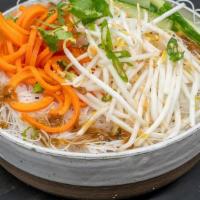 Vermicelli Noodle Bowl · Rice Noodles, Napa Cabbage, Pickled Carrots, Cucumbers, Chopped Peanuts, Hoisin Ginger Dress...