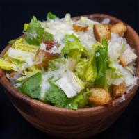 Caesar Salad · Romaine, Shaved Parmesan, Croutons, Caesar Dressing (on the side)