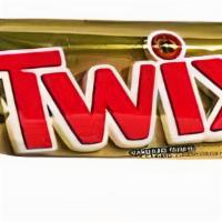 Twix Bar · Contains one (1) 1.79 ounce TWIX Full Size Caramel Chocolate Cookie Candy Bar