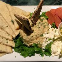 Greek Platter · Organic Hummus, cucumber, tomato, feta, red onion, Pepperoncini,
turkey pepperoni, kalamata ...