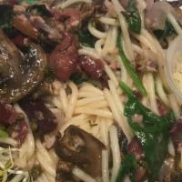 Italian Pasta · Our house made tapenade (garlic-parsley-sundried tomatoes-olive oil-kalamatas) tossed with o...