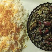 #15. Ghormeh Sabzi - Persian Sterw · Ghormeh Sabzi...Persian Herb Stew:The main ingredients are a mixture of sauteed herbs, consi...