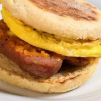 Sausage Egg & Cheese · Juciy and Tender Sausage, Egg, And American With Your Choice Of Bread