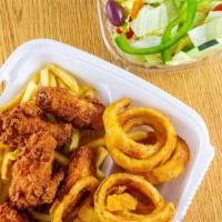Chicken Wings Dinner · Served with salad fries onion rings or rice.