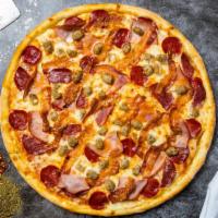 Double Trouble Pizza  · Generous amounts of sausage, pepperoni, mozzarella, marinara, chopped garlic, fresh basil, a...