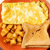 Western Omelet · A mix of green peppers, onions, ham and American cheese.