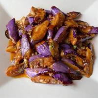 Eggplant With Garlic Sauce  · eggplant, sweet, sour and spicy sauce