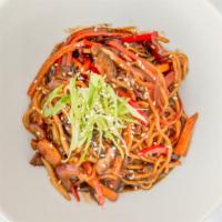 Soba Noodle Bowl · Vegetarian. Yakisoba noodles in our house ginger-soy sauce, stir-fried with celery, carrot, ...