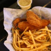 6 Pieces With Fries · Fried Buttermilk Tenders served with your choice of sauce.