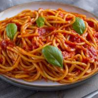 Spaghetti With Tomato Sauce · Served with tomato sauce.