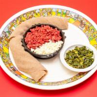 Kitfo · Steak tartare. Finely-chopped beef seasoned with traditional spices with nitter kibbeh (spic...