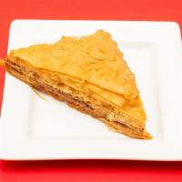 Baklava · Phyllo dough layered with honey and nuts.