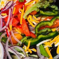 Fajita Salad · spring mix, red & green peppers, carrots, cherry tomato, red onion, jack cheese & tortilla s...