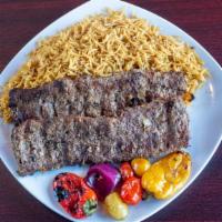 Kufta Kabab · One skewer minced chicken or beef.