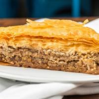 Baklava · Layered pastry with nuts and honey.