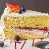 Tres Leches · Sponge cake soaked in a sweet milk mixture.
