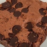 Brownie · Dense and rich chocolate fudge brownie.