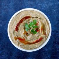 Baba Ghanoush Blast · Baked eggplant, mashed and blended with tahini, yogurt, and parsley. Topped with olive oil a...