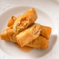 Crispy Rolls · Most popular, vegetarian. Bean noodles and julienne vegetables wrapped in wheat paper.