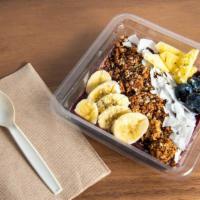 Gi Original Acai Bowl · Blended unsweetened acai and frozen banana with coconut milk. Topped with granola (nut free,...