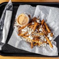 Greek Fries · Hand-cut fries, Imported feta, oregano.